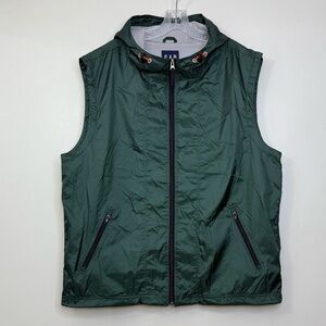 GAP Forest Green Hooded Vest Windbreaker